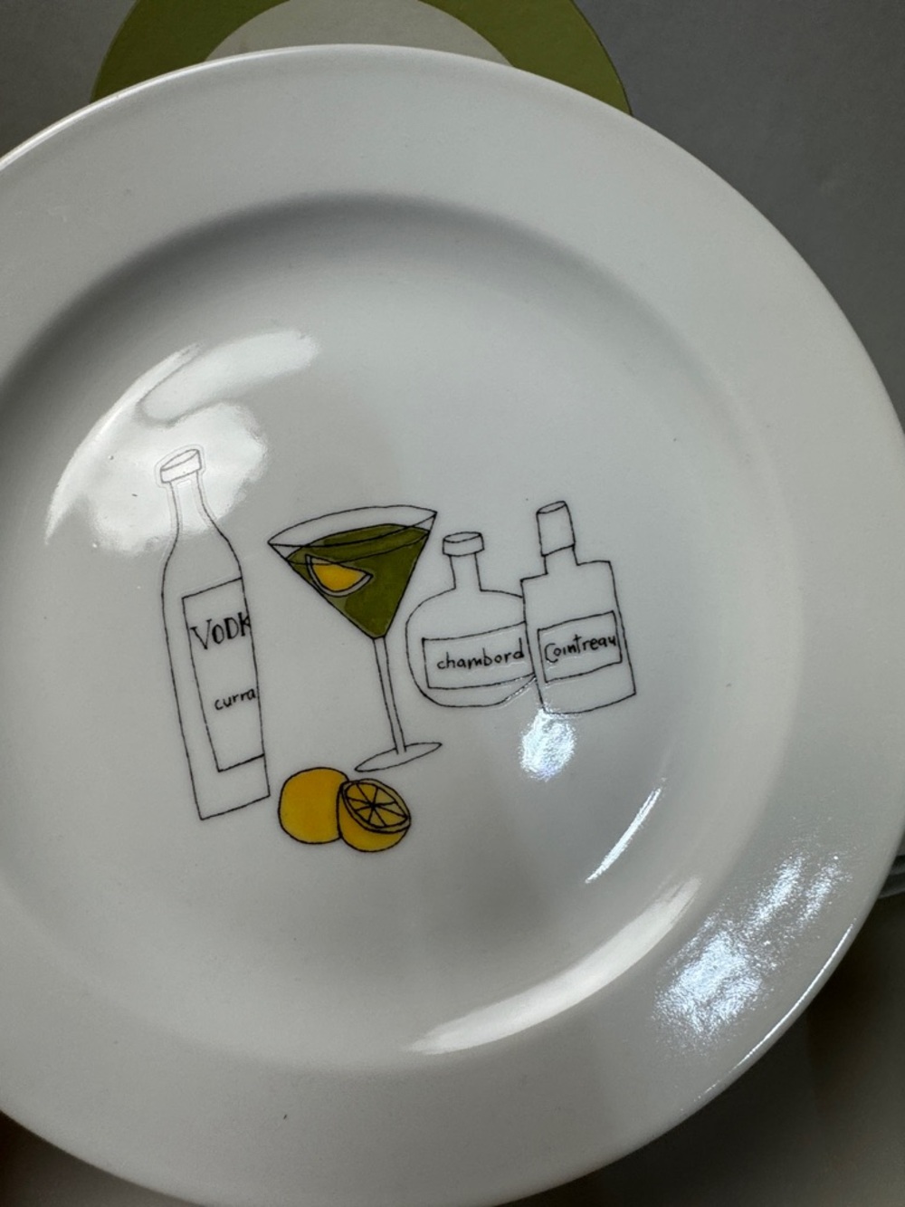 Pottery Barn Martini Appetizer Cocktail Plates Set of 6 - Picture 7 of 16